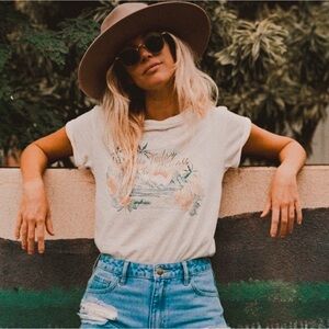 Billabong x salty blonde Hawaii graphic relaxed white tshirt